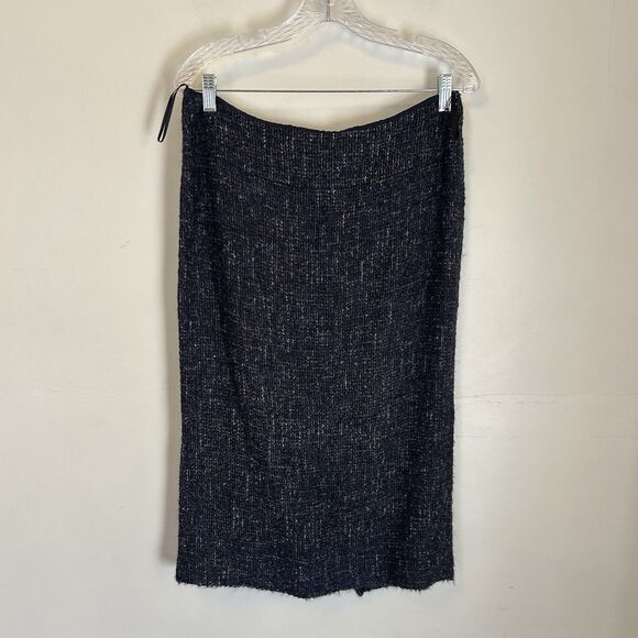 La Fayette 148 Skirt Suite Size 8/10 Alpaca Blend Woven Boucle Navy Business - Picture 7 of 13